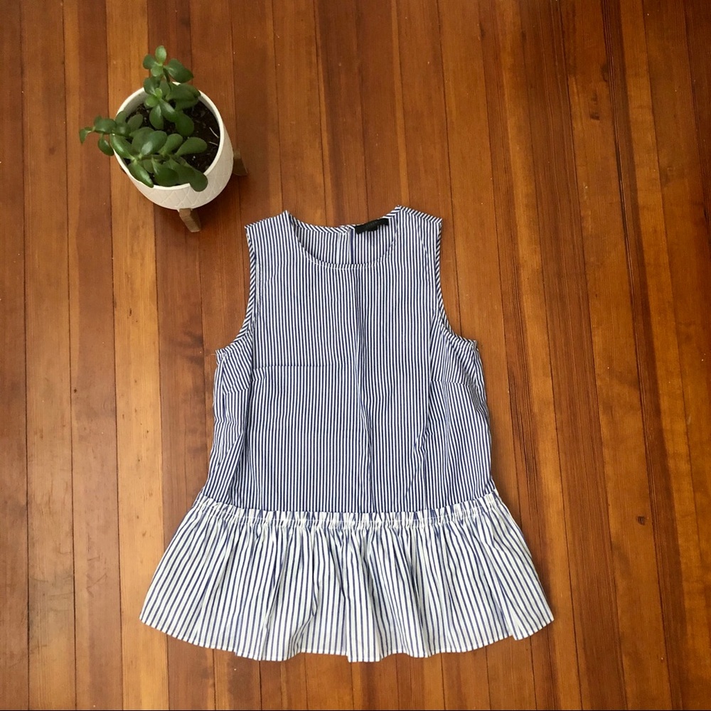 NWOT J. Crew Striped Peplum Shirt (XXSP)
